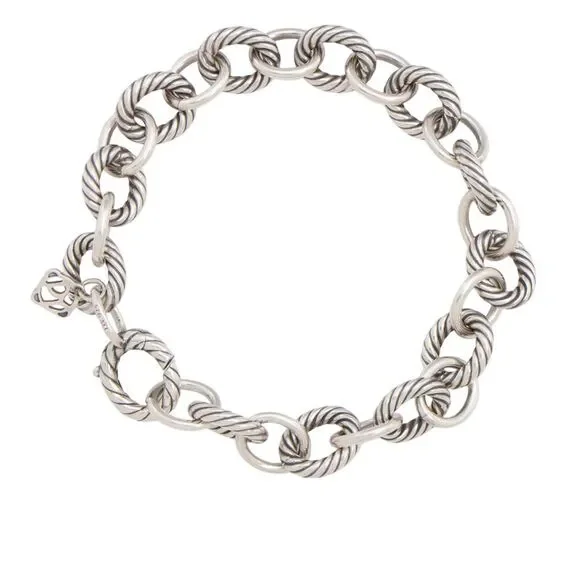 David Yurman Sterling Silver Oval Link 10mm Bracelet - Picture 2 of 3